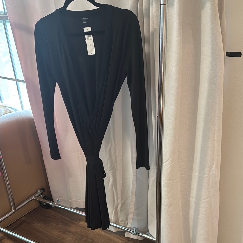 Elegant Black Wrap Dress